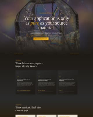 Quartz Products & Specialist Booking Website Template