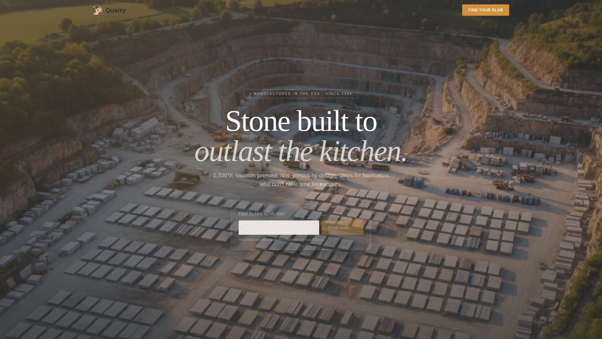 Quarry - Premium Manufacturer Landing Page Template