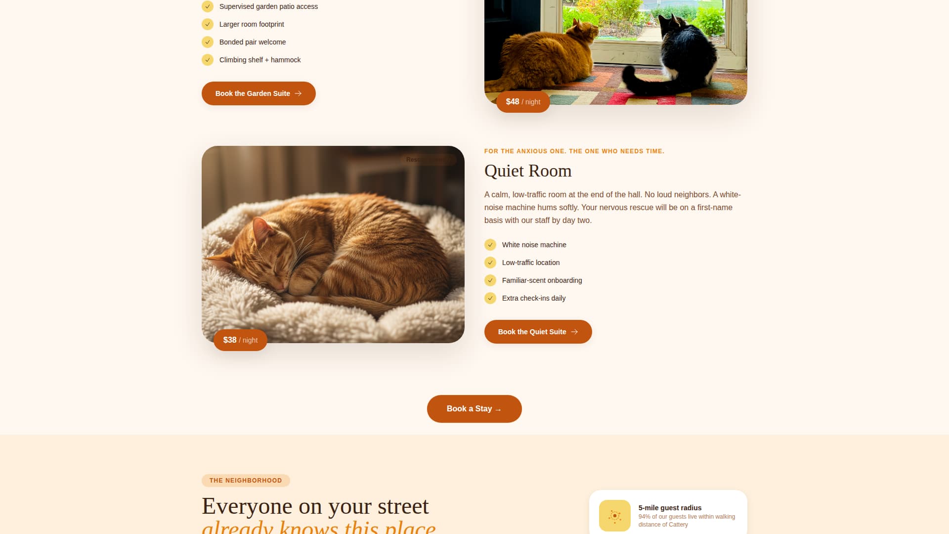 Cattery - Cozy Catboarding Landing Page Template