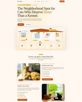 Cattery - Cozy Catboarding Landing Page Template