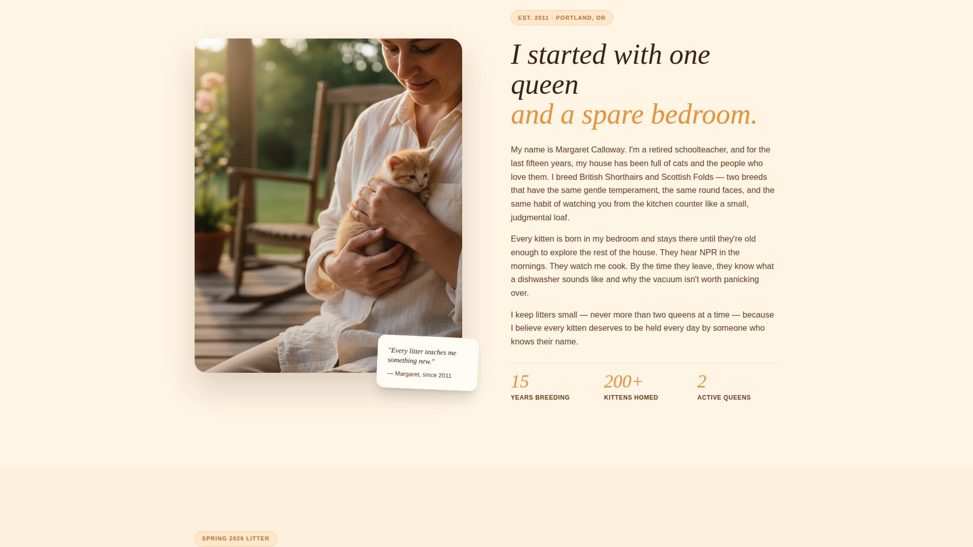 Cattery - Artisan Breeder Landing Page Template