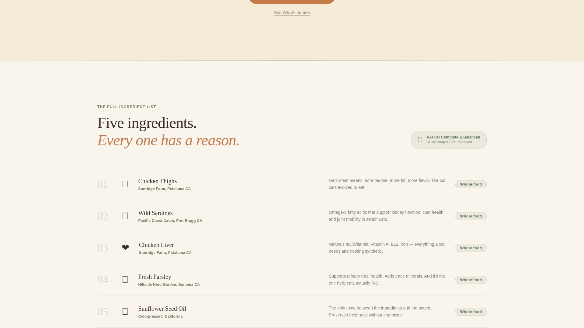 Kibble - Artisan Catfood Landing Page Template