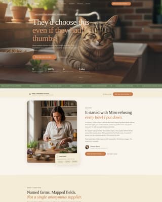 Kibble - Artisan Catfood Landing Page Template