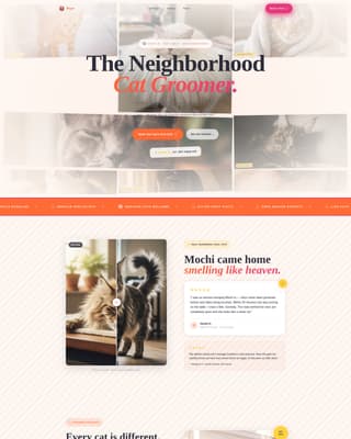 Purr - Cozy Catgrooming Landing Page Template