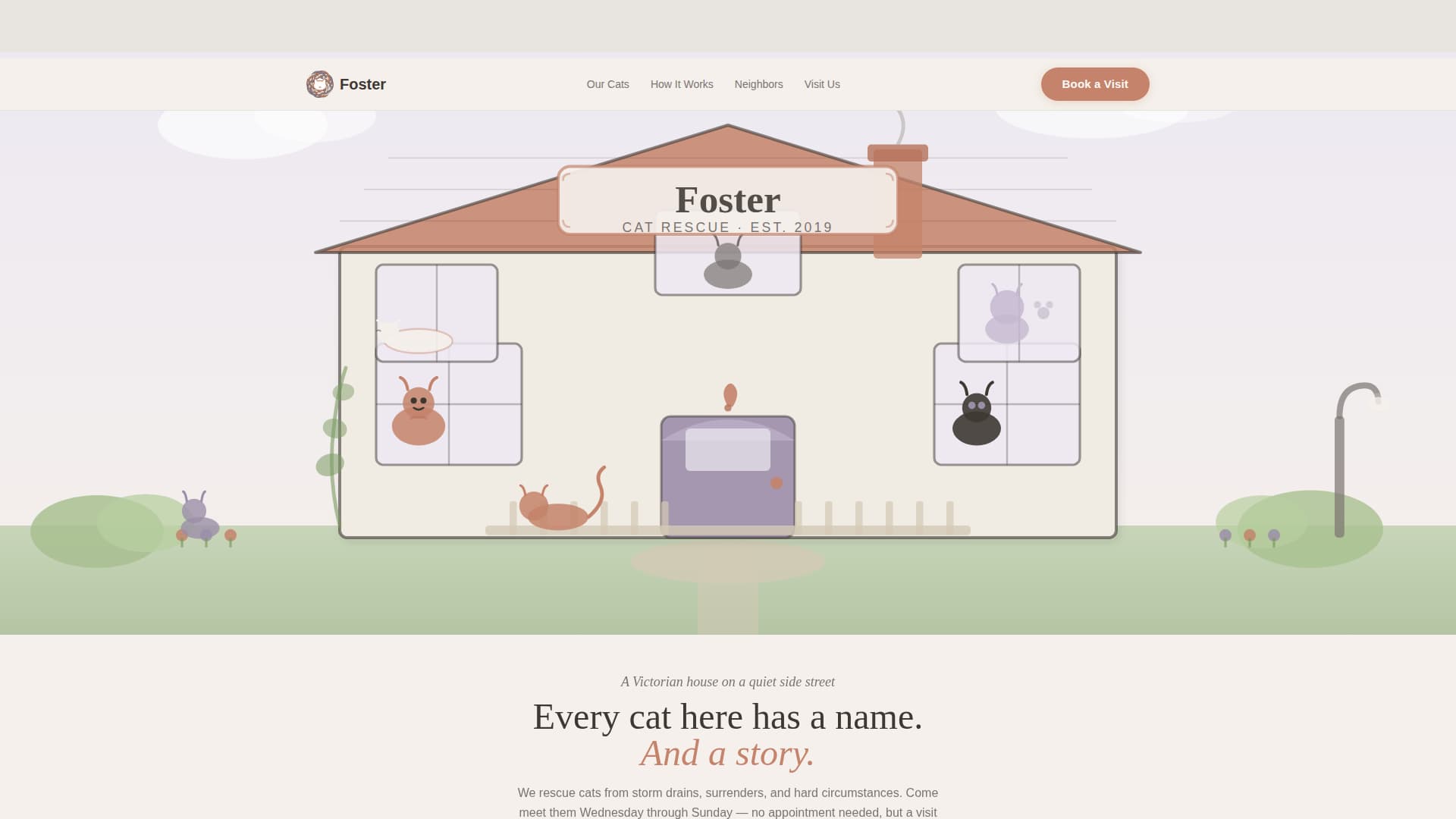 Foster - Heartfelt Catrescue Landing Page Template
