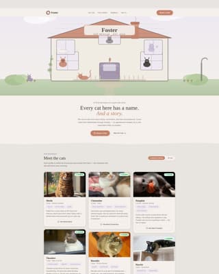 Foster - Heartfelt Catrescue Landing Page Template