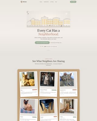 Whisker - Cozy Catcommunity Landing Page Template