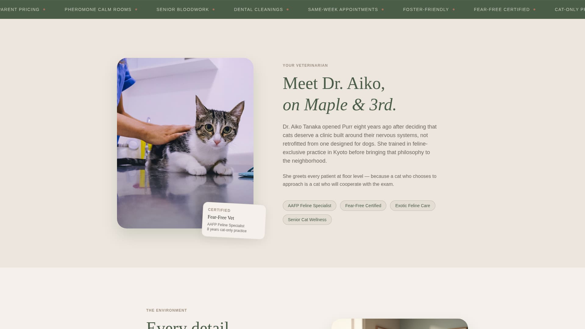 Purr - Serene Veterinary Landing Page Template