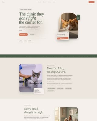 Purr - Serene Veterinary Landing Page Template