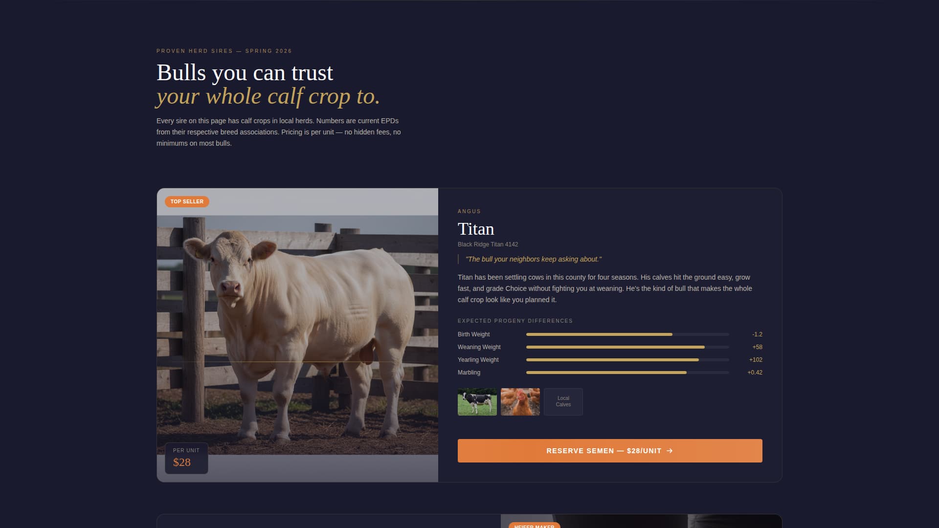 Livestock & Farm Animal Pricing Website Template