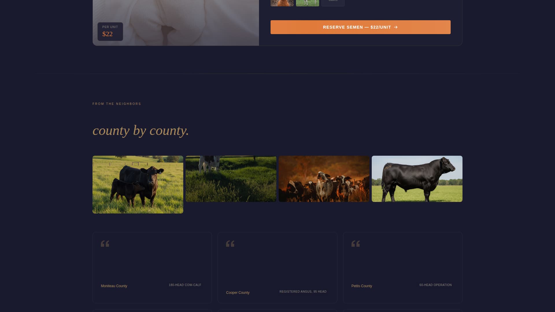 Livestock & Farm Animal Pricing Website Template