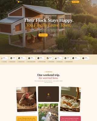 Roost - Charming Poultryboarding Landing Page Template