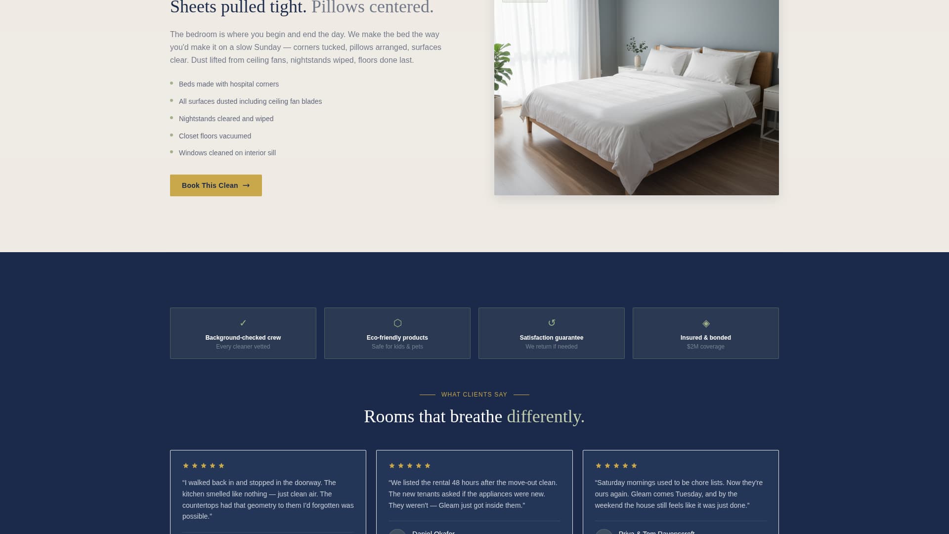 Gleam - Trusted Residential Landing Page Template