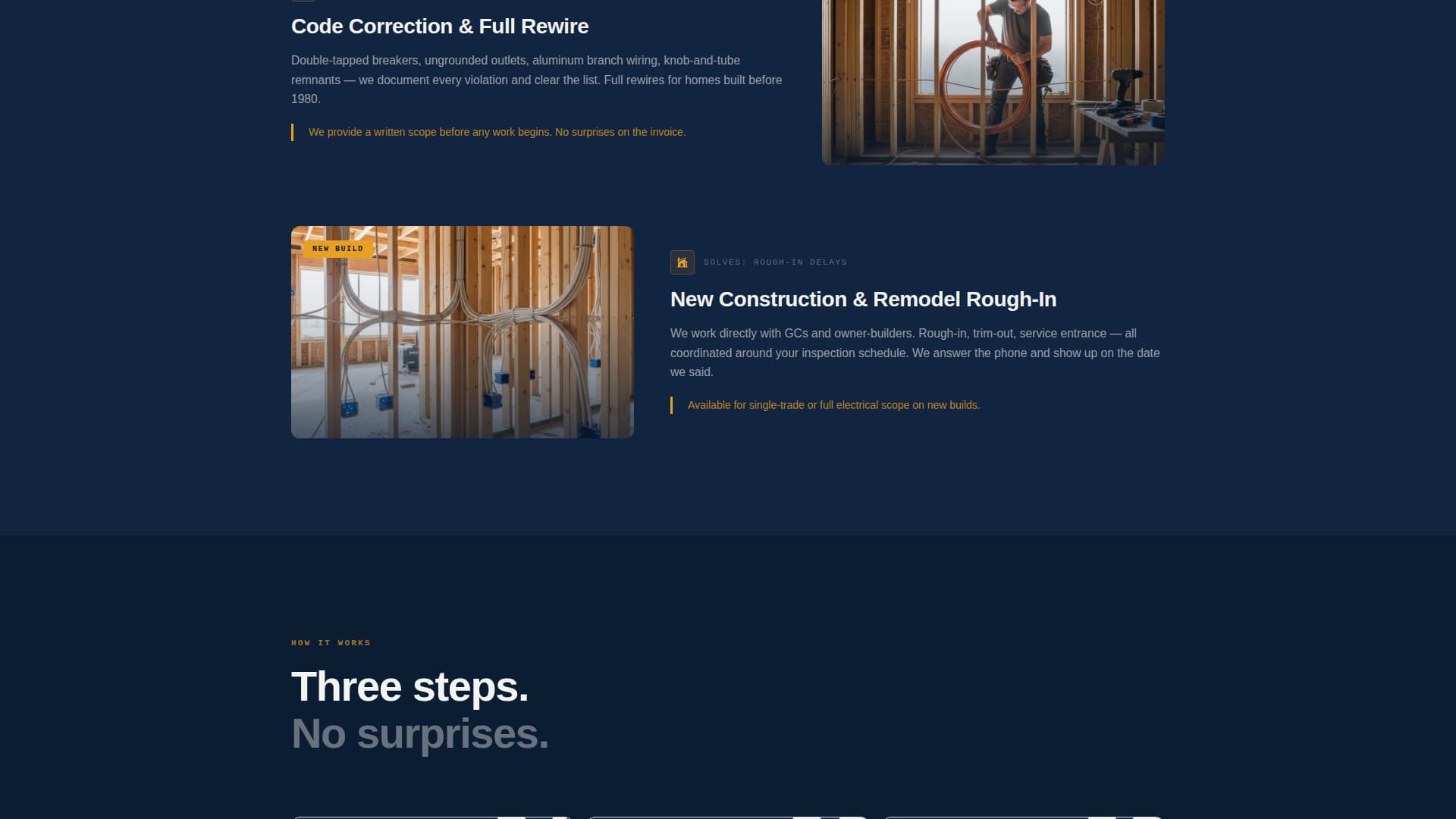 Conduit — Licensed Electrical Contractor Landing Page Template