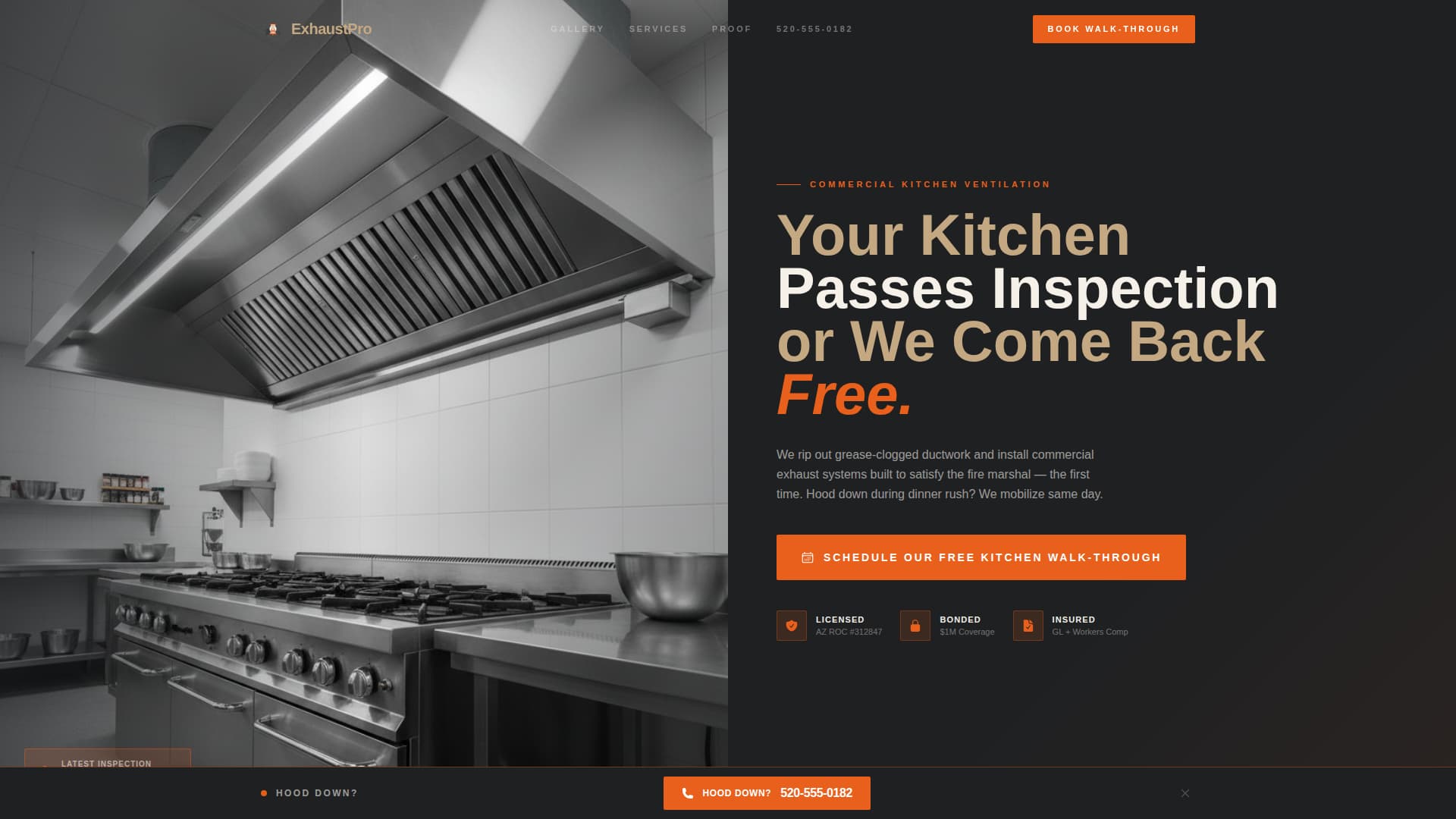 Exhaust - Proven Restaurant Landing Page Template