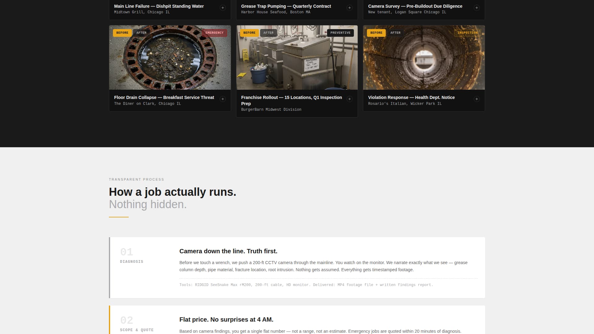 Drain - Industrial Plumbing Landing Page Template