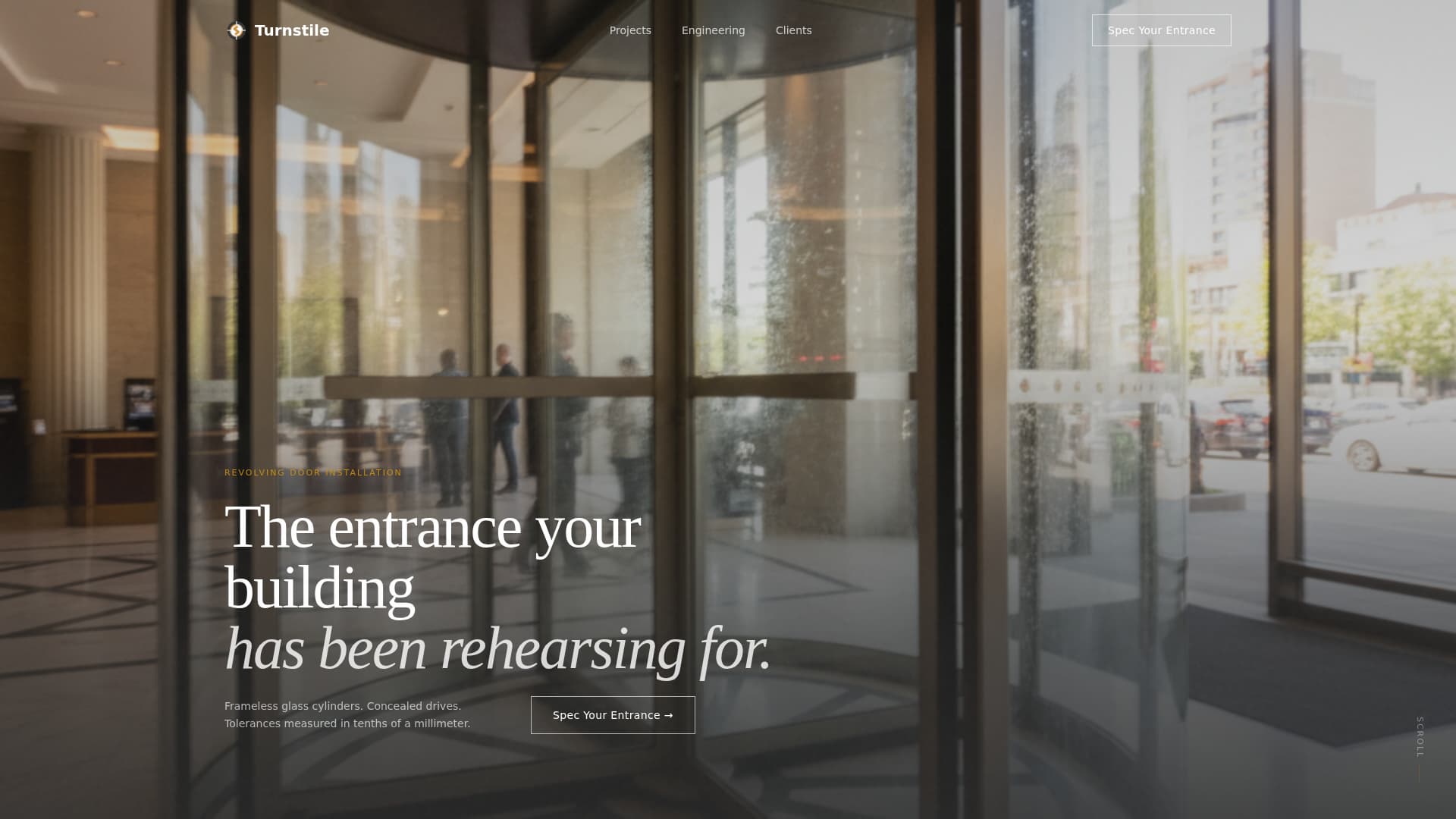 Turnstile - Precision Revolving Door Landing Page Template
