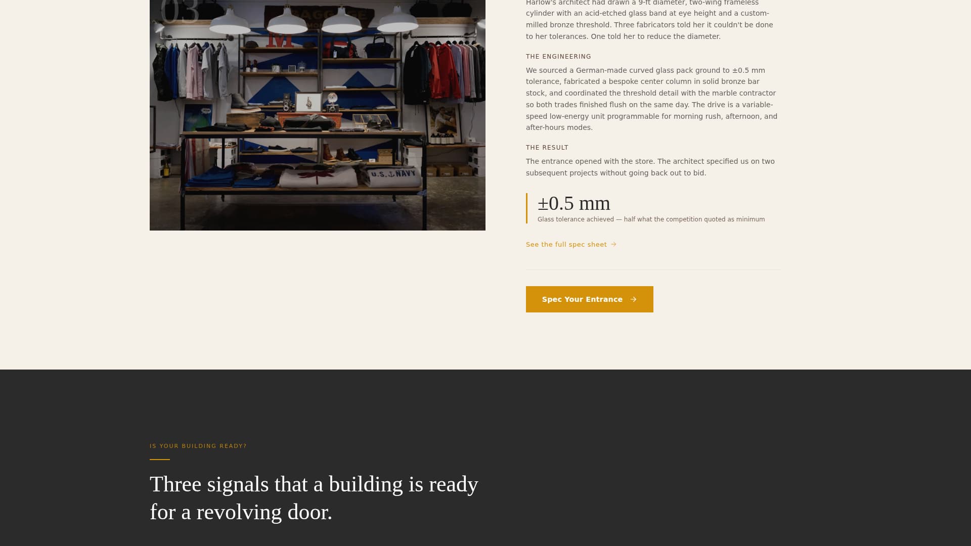 Turnstile - Precision Revolving Door Landing Page Template