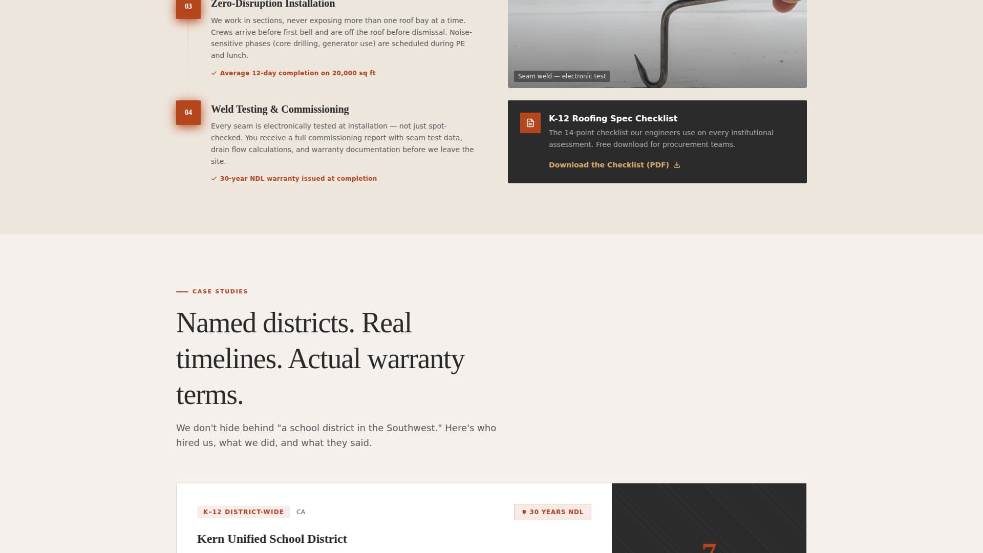 Ridgeline - Proven School Roofing Landing Page Template