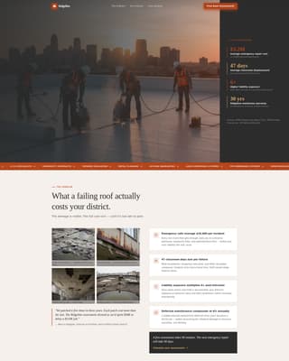 Ridgeline - Proven School Roofing Landing Page Template