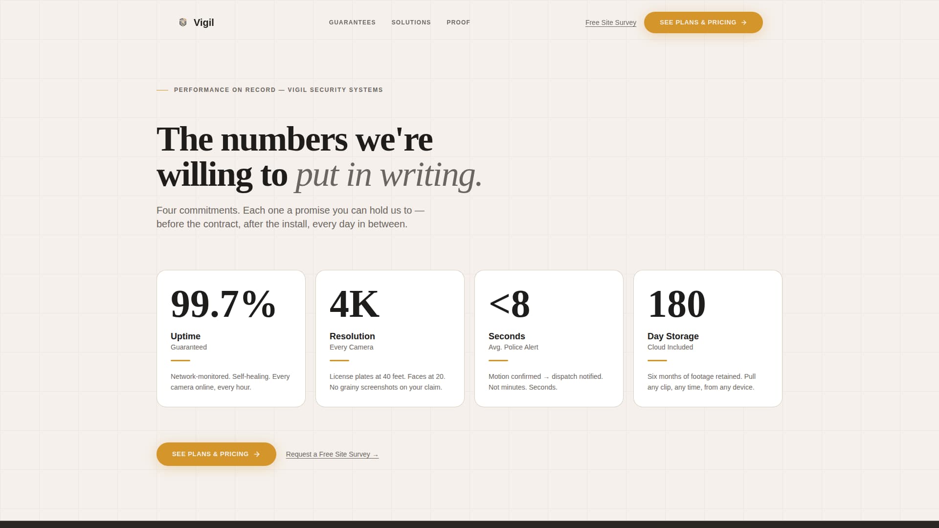 Vigil - Ironclad Security Landing Page Template