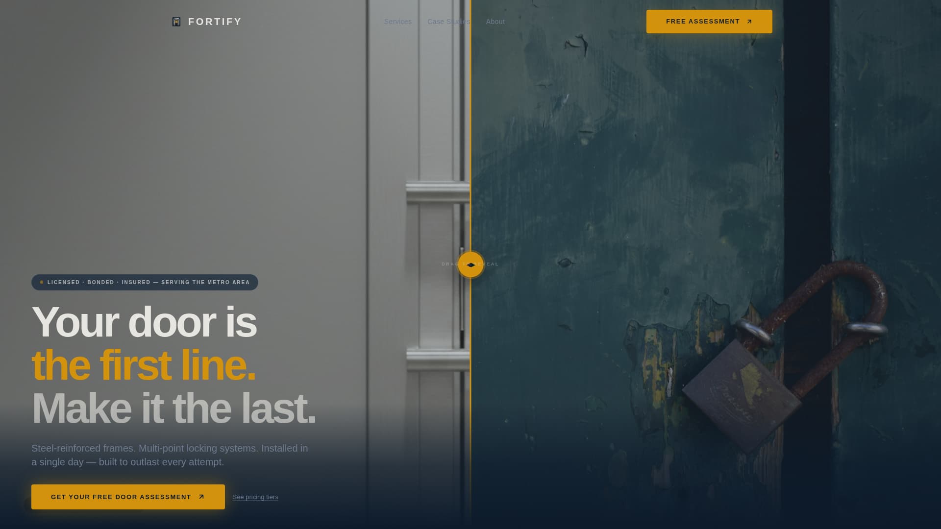 Fortify - Impenetrable Security Door Landing Page Template