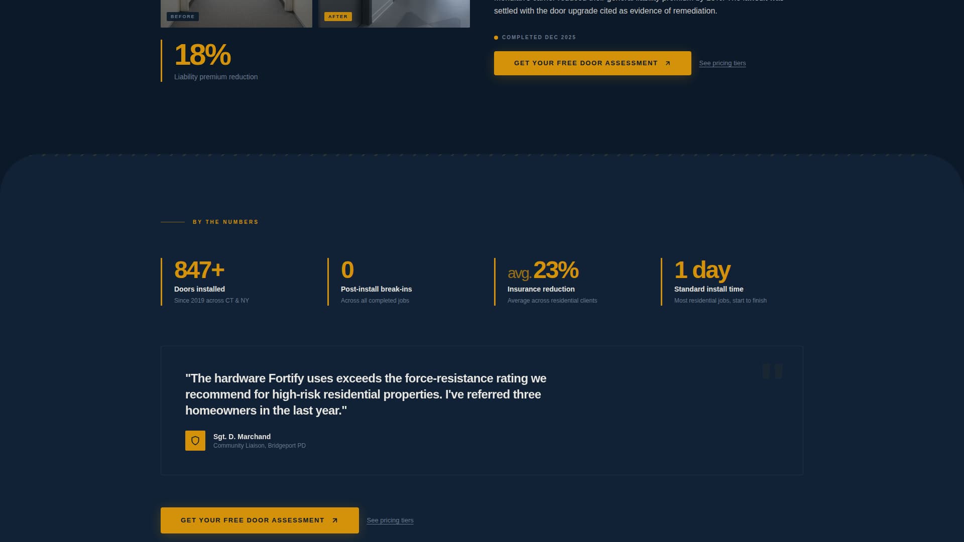 Fortify - Impenetrable Security Door Landing Page Template