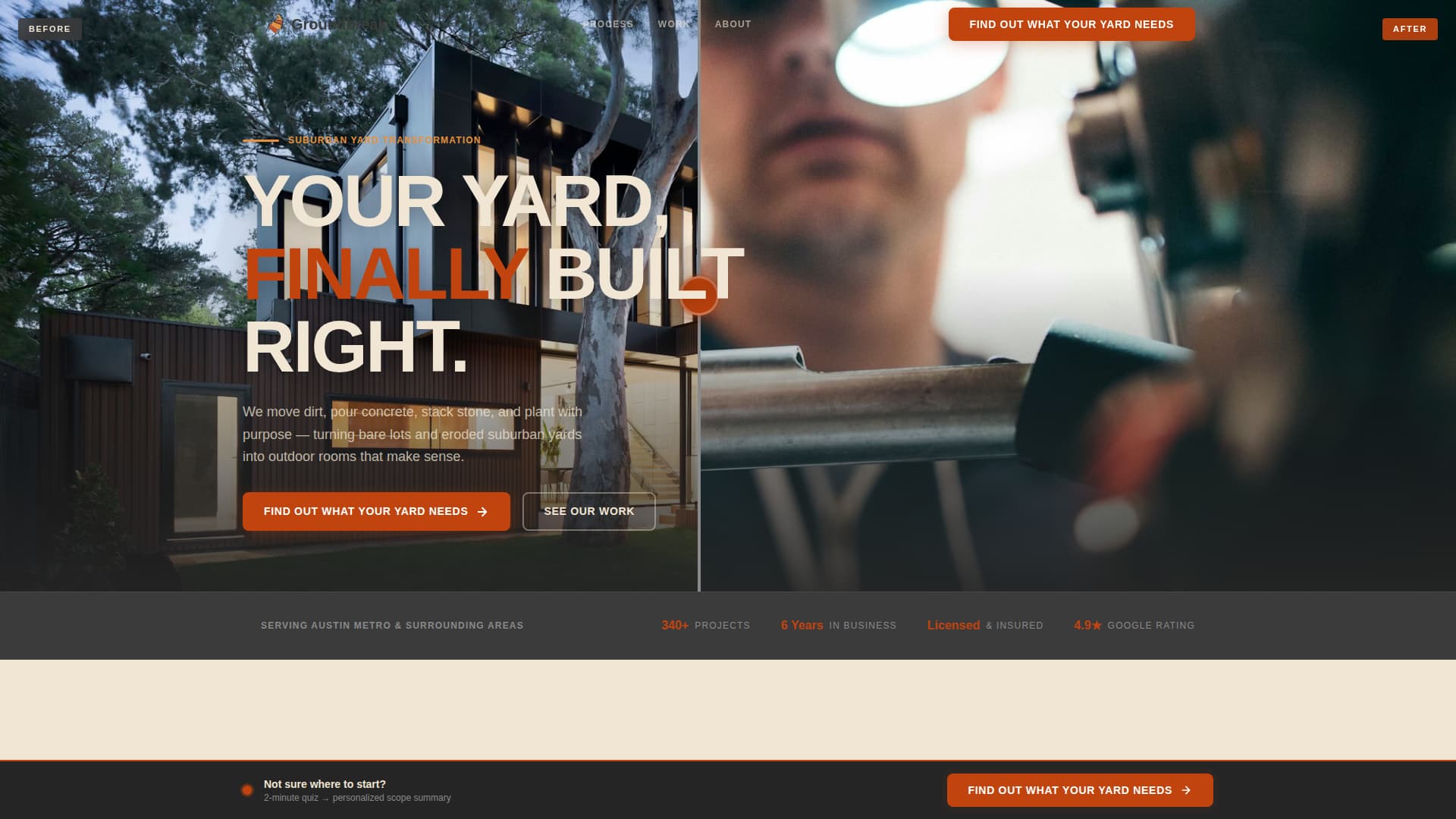 Groundbreak - Transformative Landscaping Landing Page Template