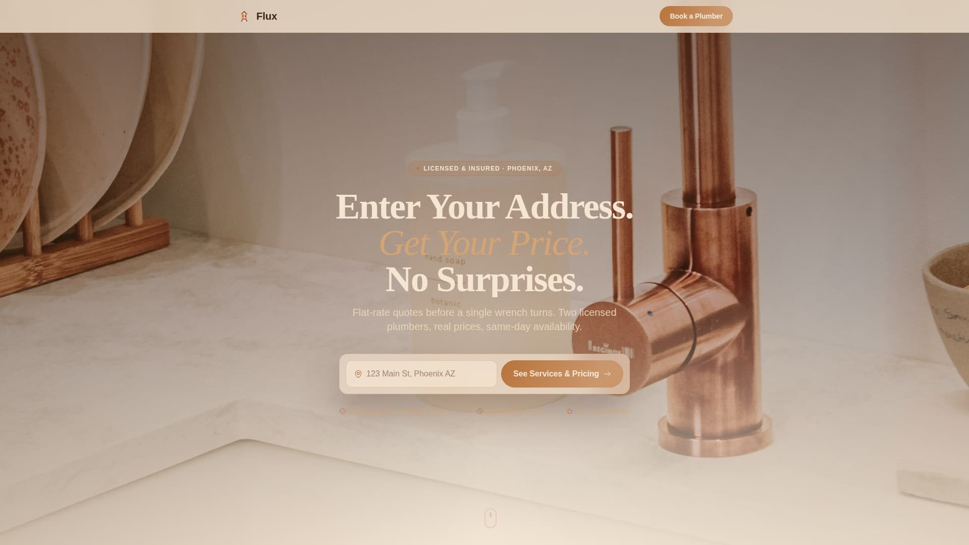 Flux - Transparent Plumbing Landing Page Template