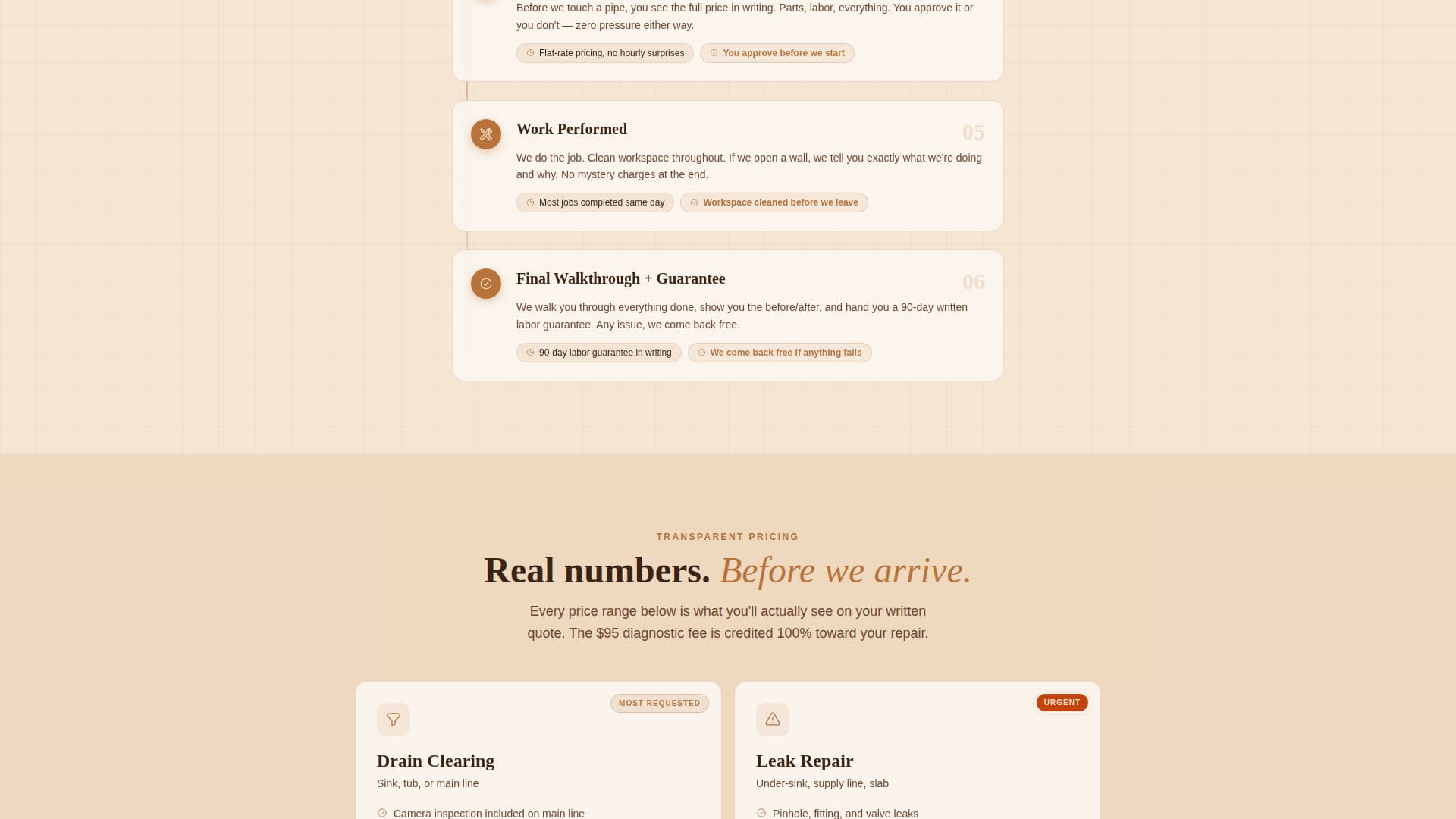 Flux - Transparent Plumbing Landing Page Template