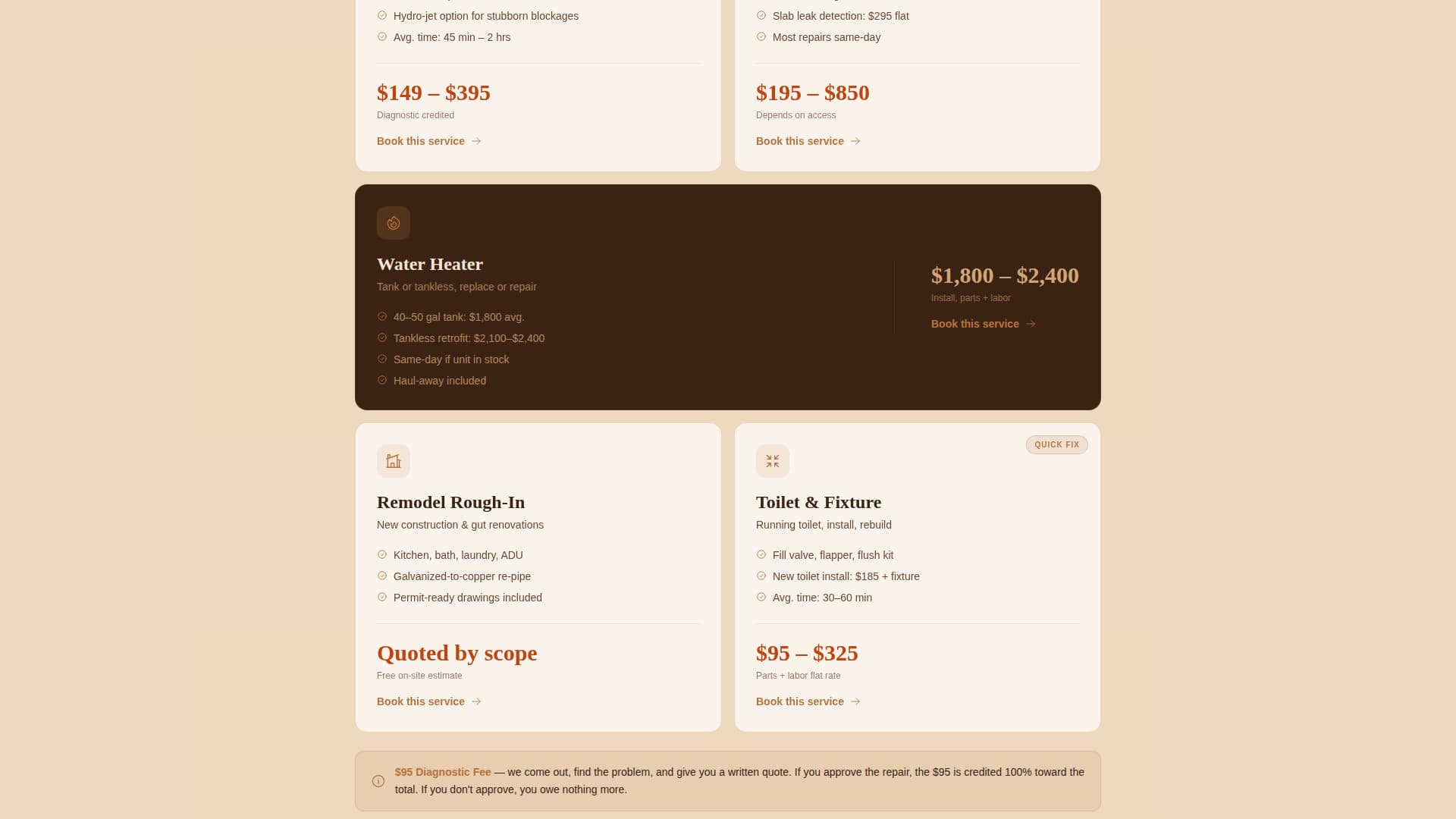 Flux - Transparent Plumbing Landing Page Template