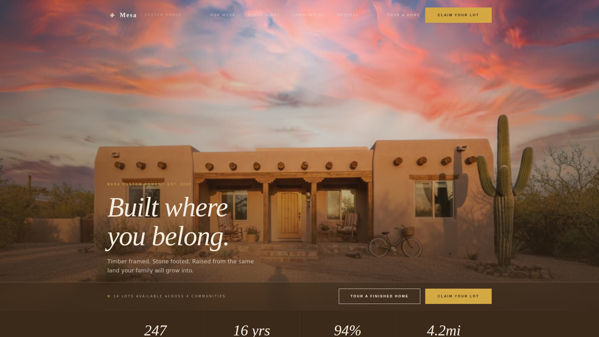 Mesa - Rooted Homebuilder Landing Page Template