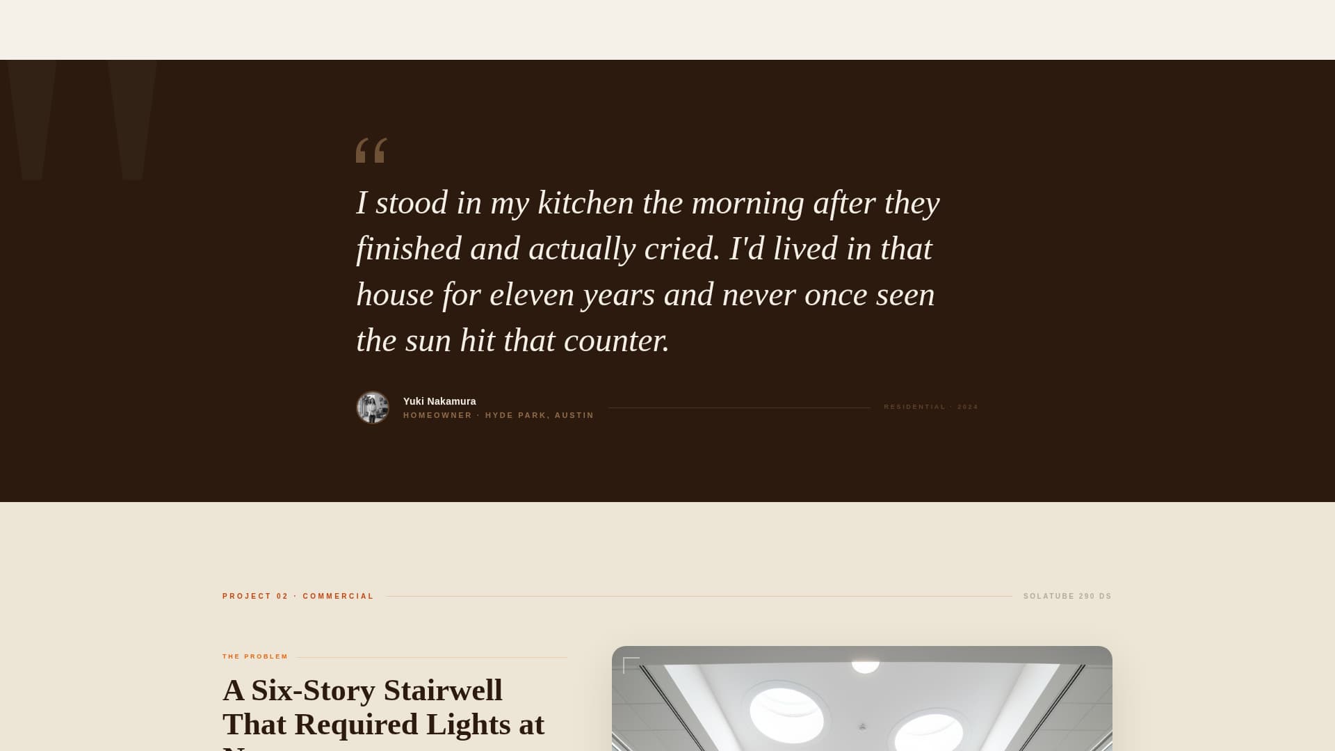 Aperture - Precision Skylight Landing Page Template