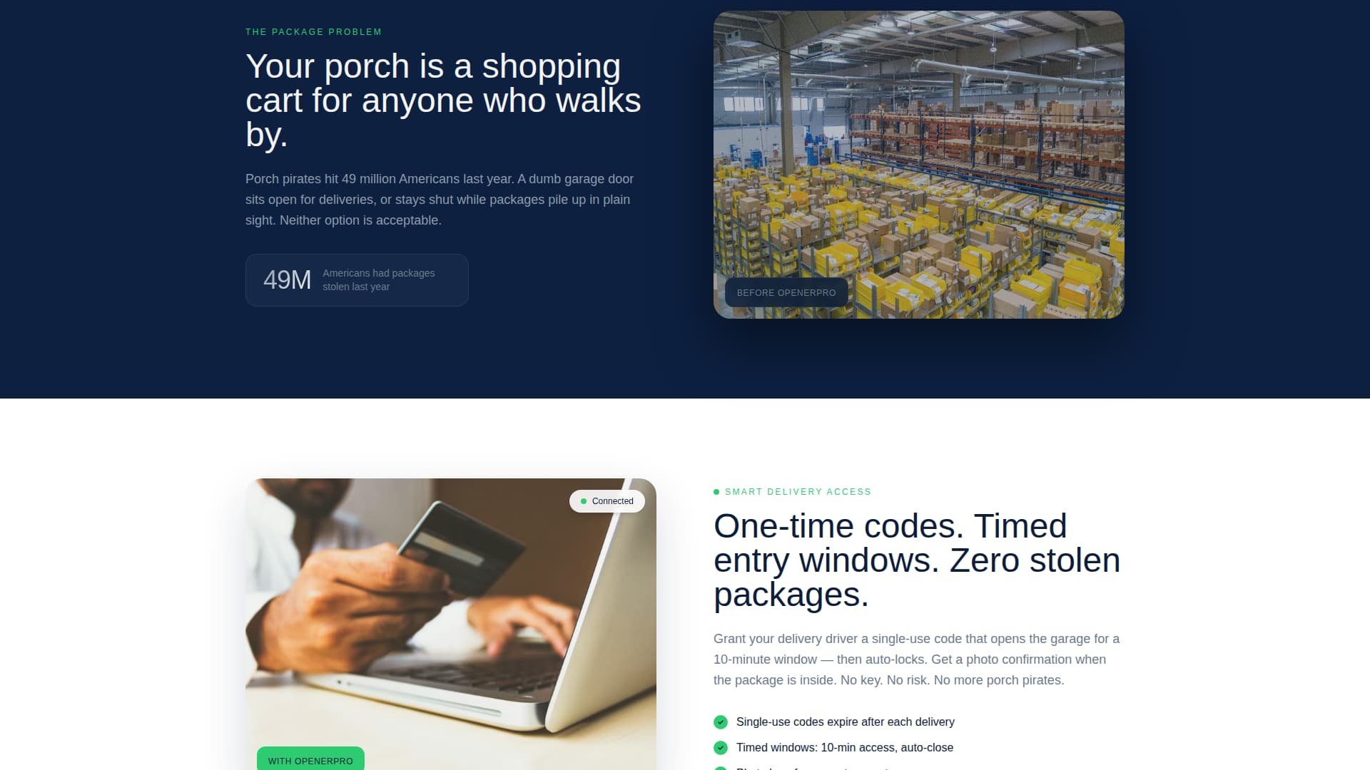 Opener - Authoritative Smart Garage Landing Page Template