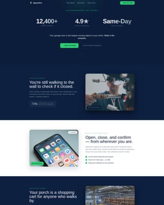 Opener - Authoritative Smart Garage Landing Page Template