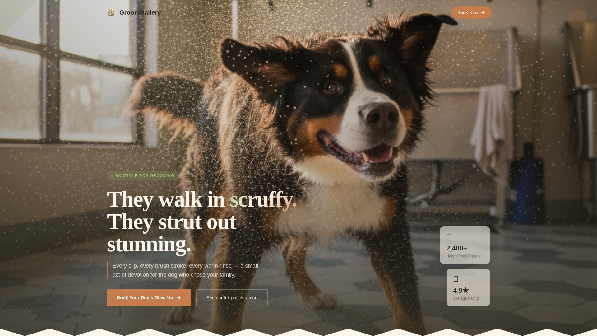 Pet Grooming & Spa Specialist Booking Website Template