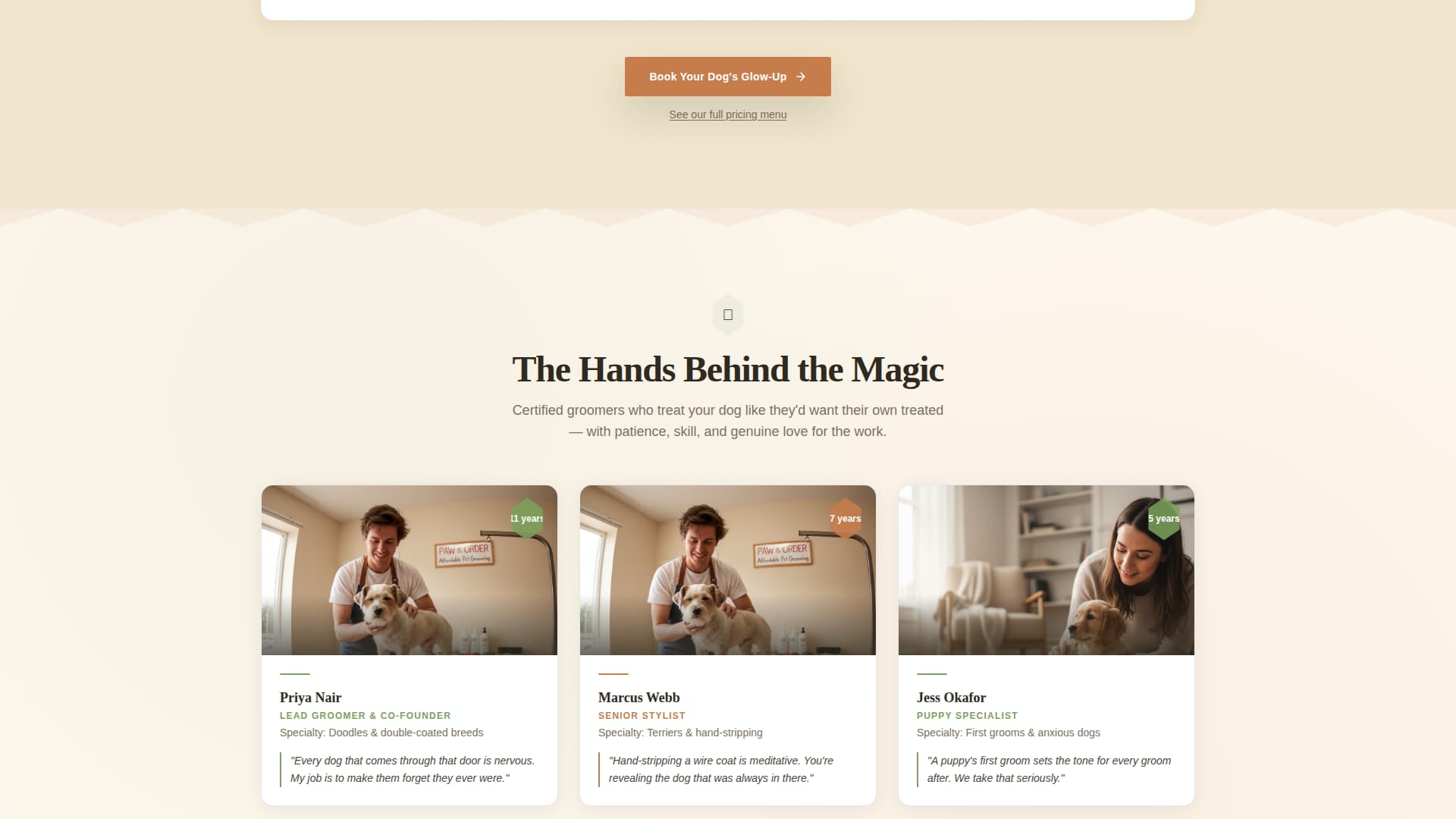 Pet Grooming & Spa Specialist Booking Website Template