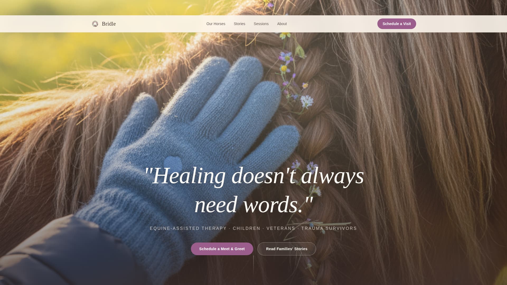Bridle - Healing Equinetherapy Landing Page Template
