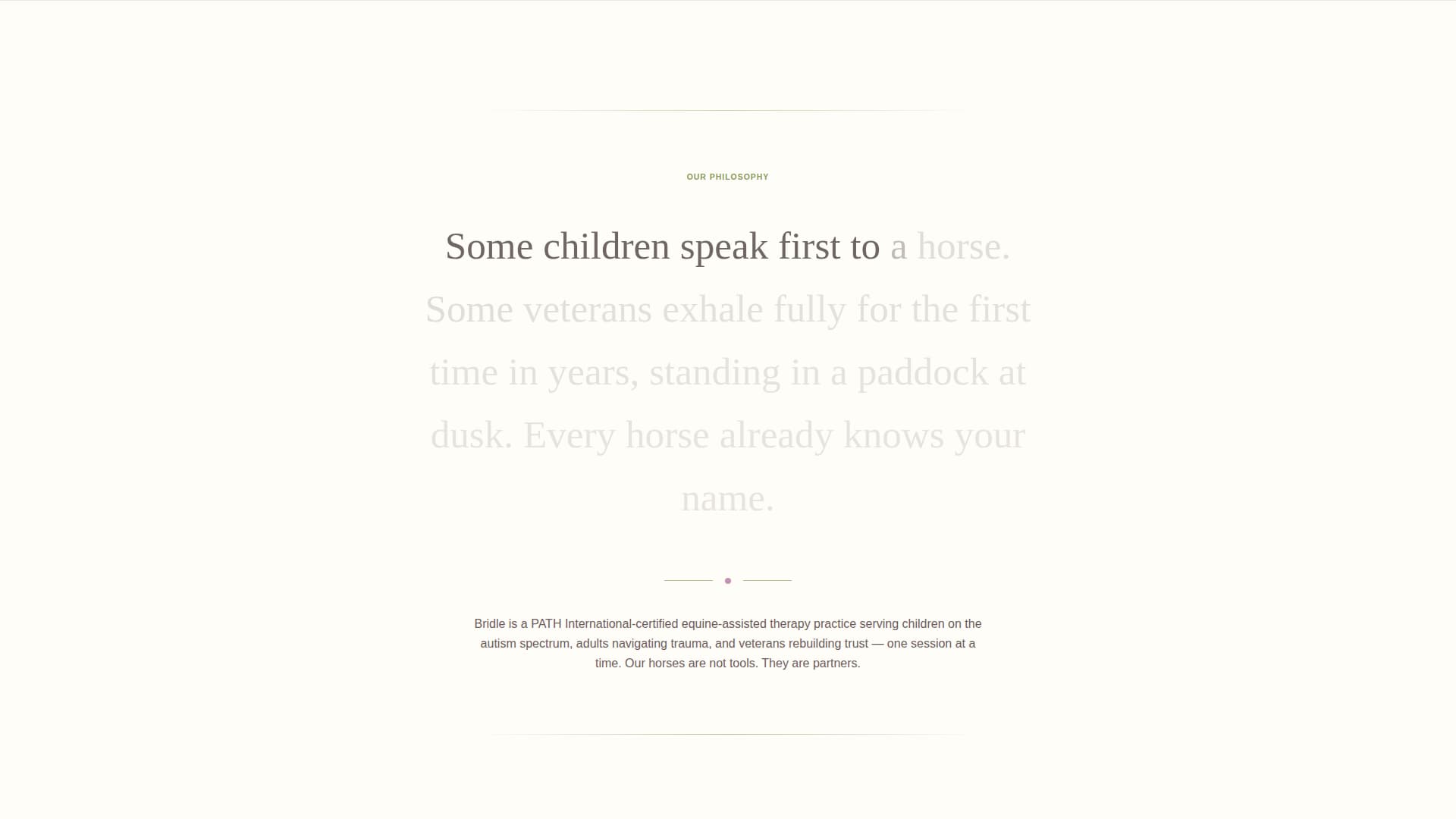 Bridle - Healing Equinetherapy Landing Page Template