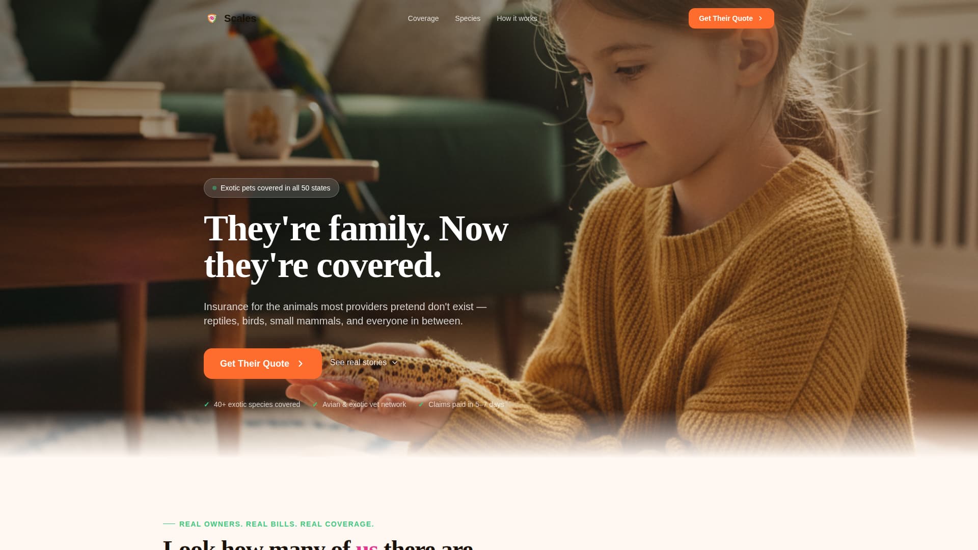 Scales - Vibrant Exoticpet Landing Page Template
