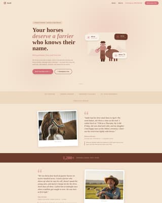 Anvil - Trusted Farrier Landing Page Template