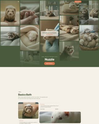 Nuzzle - Cozy Ferretgrooming Landing Page Template