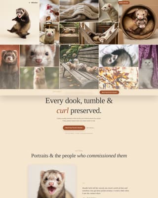 Whisker - Heartfelt Ferretphotography Landing Page Template