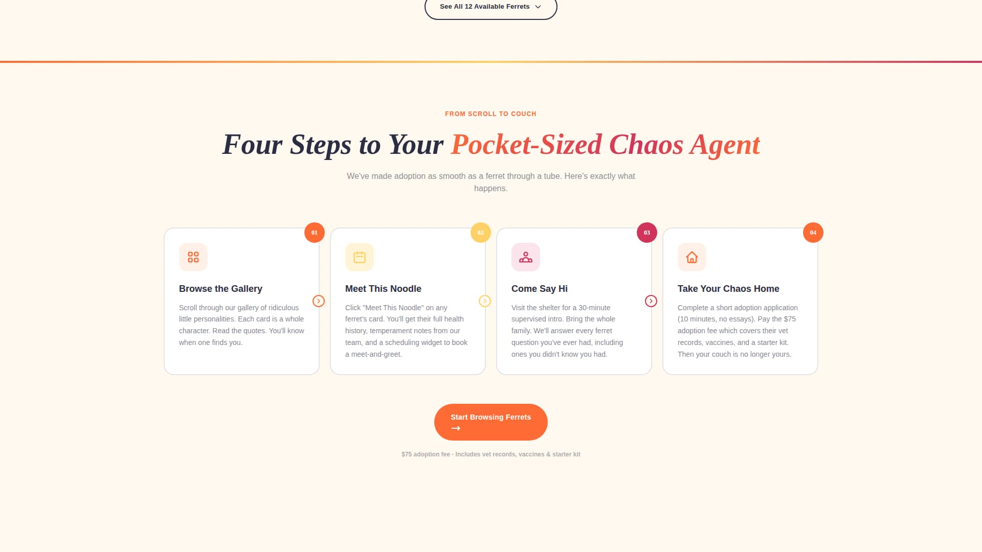 Ferret - Playful Rescue Landing Page Template