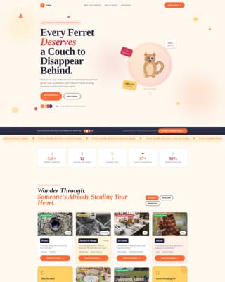 Ferret - Playful Rescue Landing Page Template