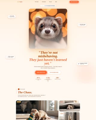 Nuzzle - Cheerful Ferrettraining Landing Page Template