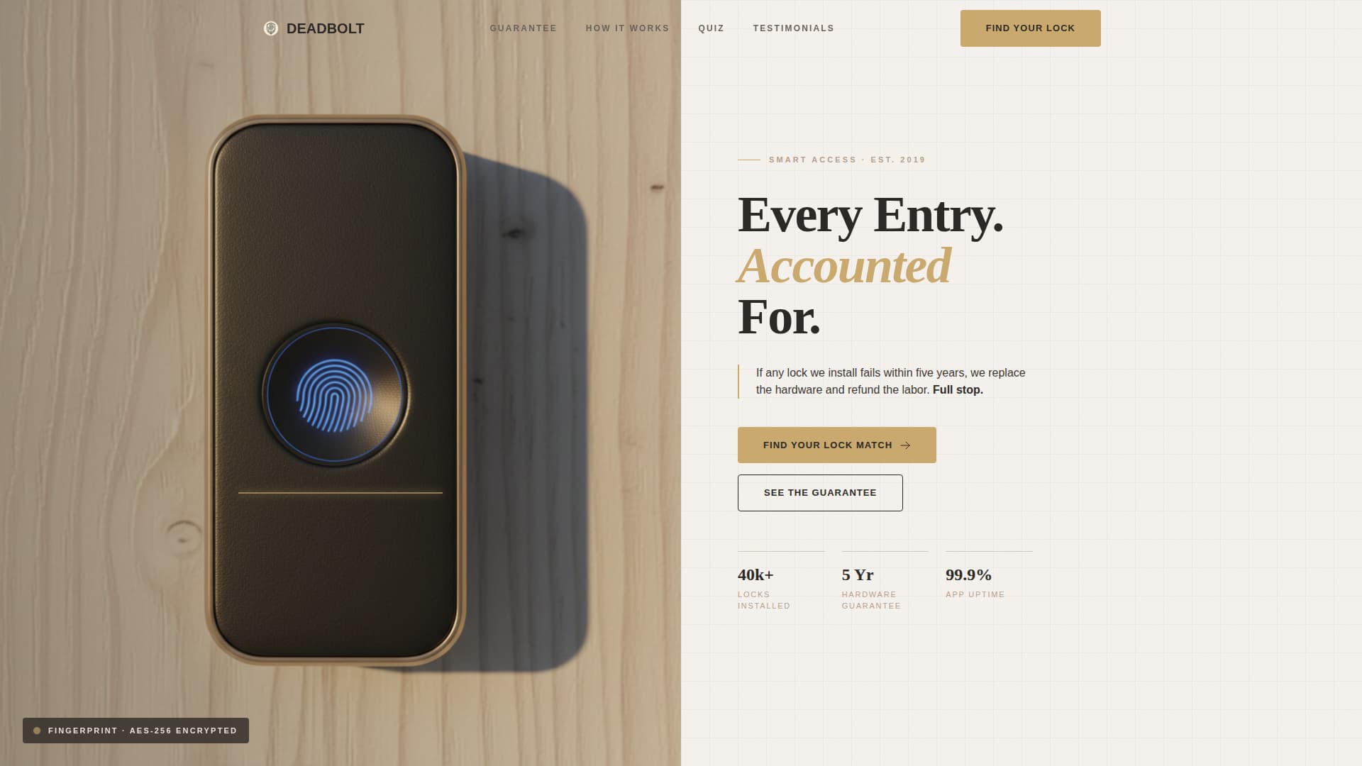 Deadbolt - Trusted Access Control Landing Page Template