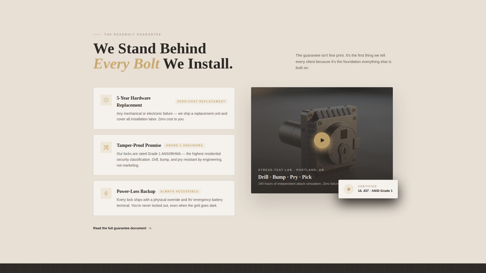 Deadbolt - Trusted Access Control Landing Page Template