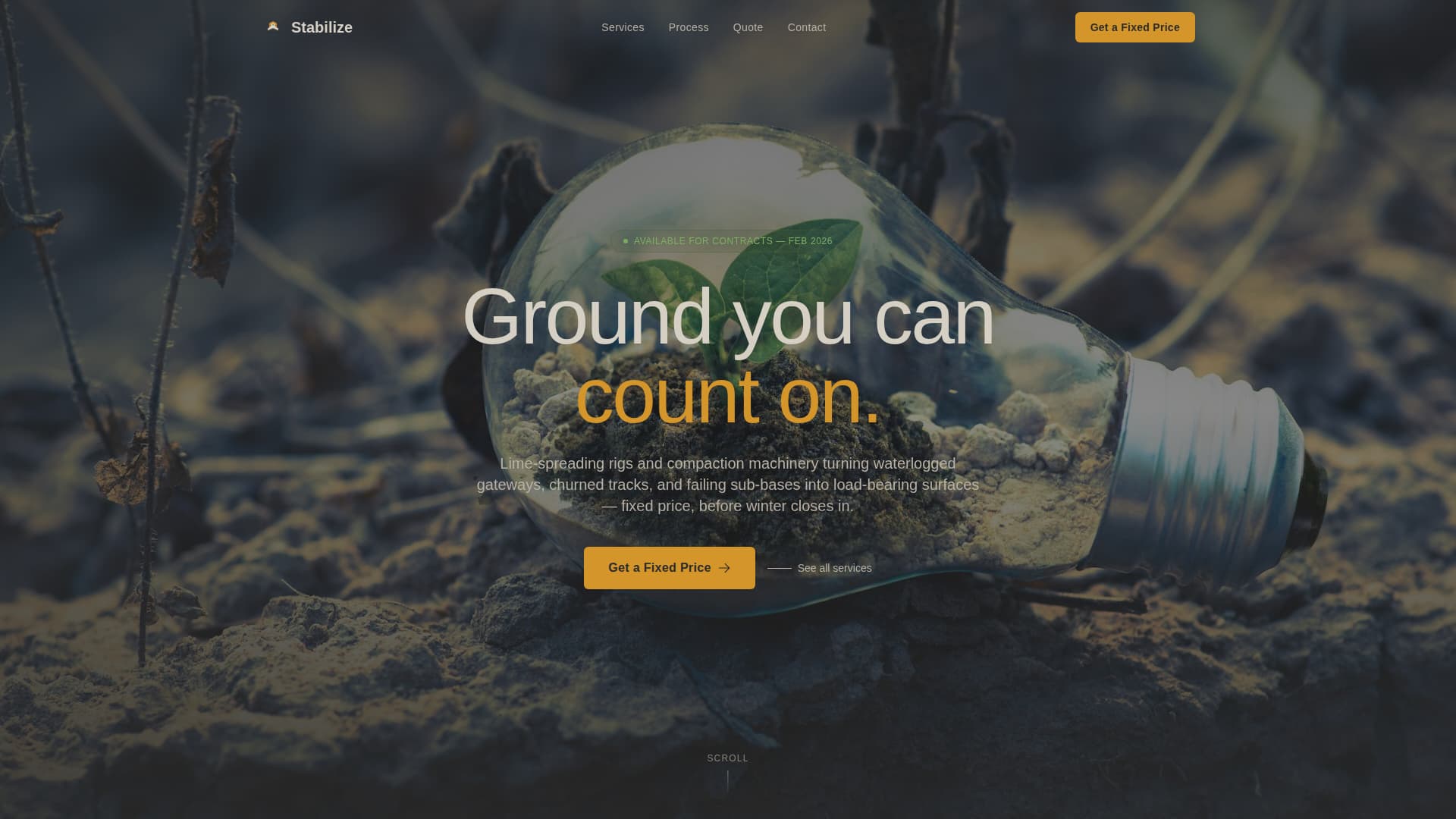 Stabilize - Trusted Soil Stabilization Landing Page Template