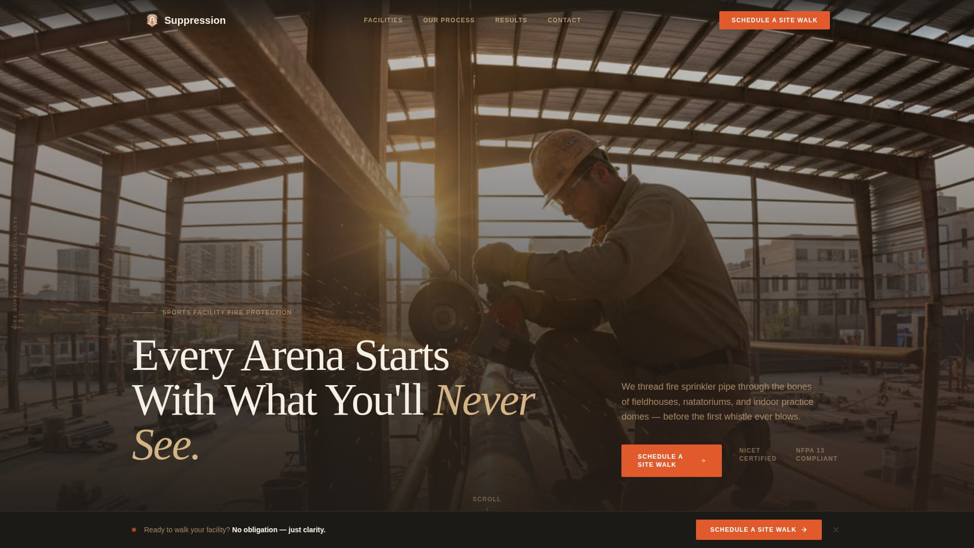 Suppression - Trusted Sports Facility Landing Page Template